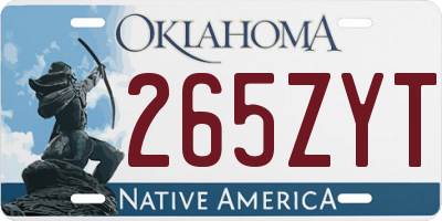 OK license plate 265ZYT