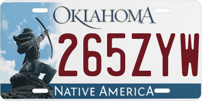 OK license plate 265ZYW