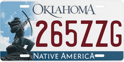 OK license plate 265ZZG