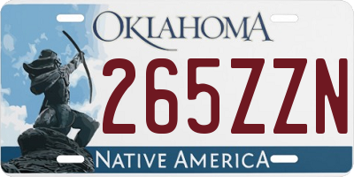 OK license plate 265ZZN