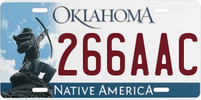 OK license plate 266AAC