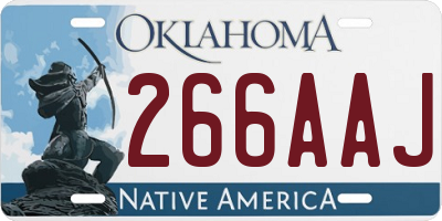 OK license plate 266AAJ