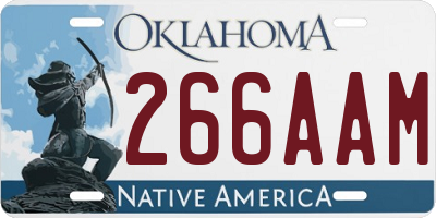 OK license plate 266AAM
