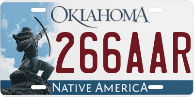OK license plate 266AAR