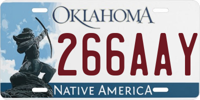 OK license plate 266AAY