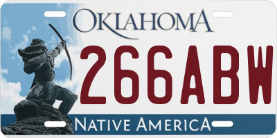 OK license plate 266ABW
