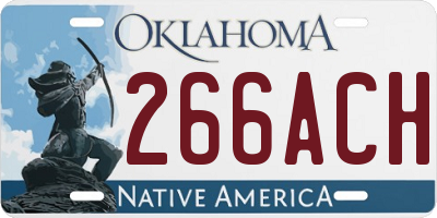 OK license plate 266ACH