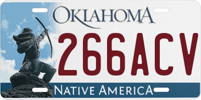 OK license plate 266ACV