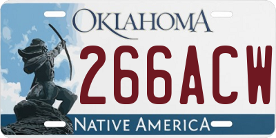 OK license plate 266ACW