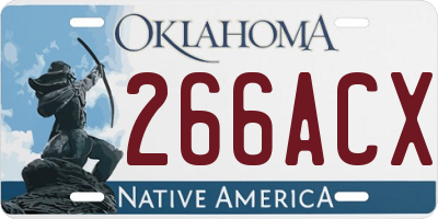 OK license plate 266ACX