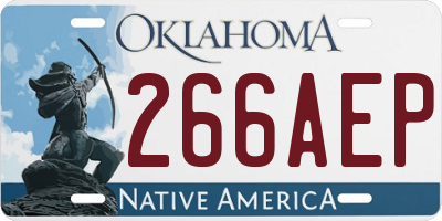 OK license plate 266AEP