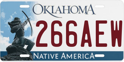 OK license plate 266AEW