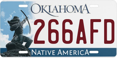 OK license plate 266AFD