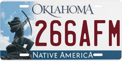 OK license plate 266AFM