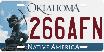 OK license plate 266AFN