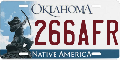 OK license plate 266AFR