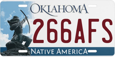 OK license plate 266AFS