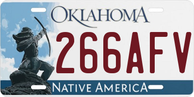 OK license plate 266AFV