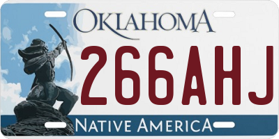 OK license plate 266AHJ