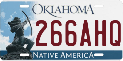 OK license plate 266AHQ