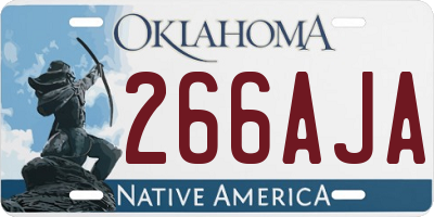 OK license plate 266AJA