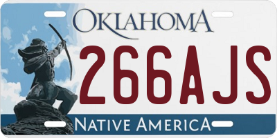 OK license plate 266AJS
