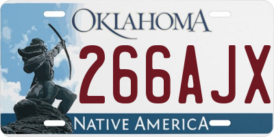 OK license plate 266AJX
