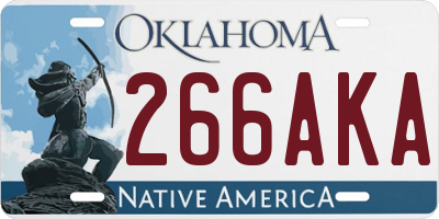 OK license plate 266AKA