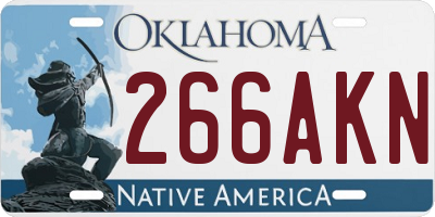 OK license plate 266AKN