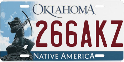 OK license plate 266AKZ