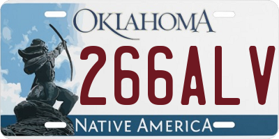 OK license plate 266ALV