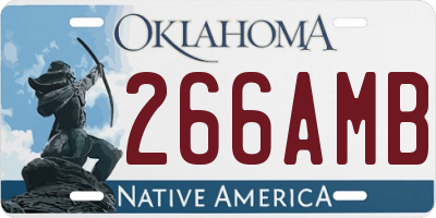 OK license plate 266AMB