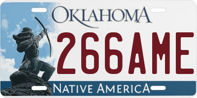 OK license plate 266AME