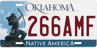 OK license plate 266AMF