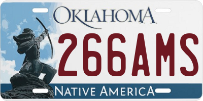 OK license plate 266AMS