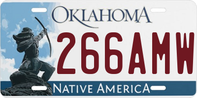 OK license plate 266AMW