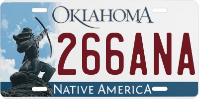 OK license plate 266ANA