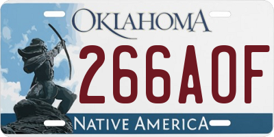 OK license plate 266AOF