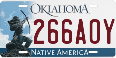 OK license plate 266AOY