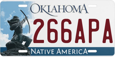 OK license plate 266APA