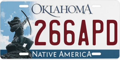 OK license plate 266APD