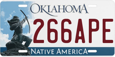 OK license plate 266APE