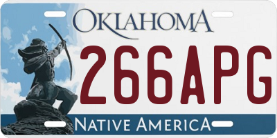 OK license plate 266APG