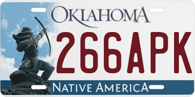 OK license plate 266APK