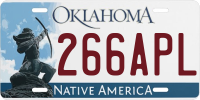 OK license plate 266APL