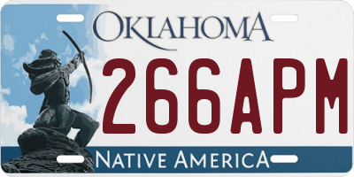 OK license plate 266APM