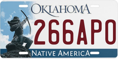 OK license plate 266APO