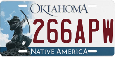 OK license plate 266APW