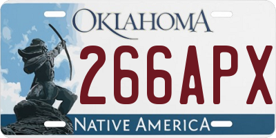 OK license plate 266APX