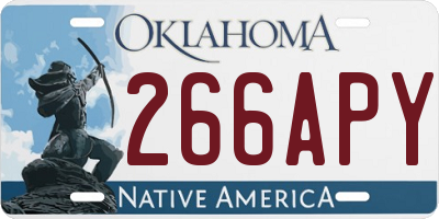 OK license plate 266APY